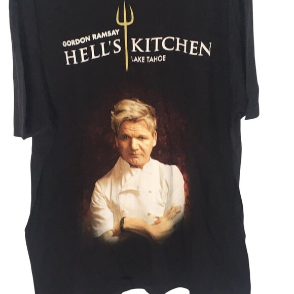 Gordon Ramsay Hell's Kitchen Shirt Mens XL Black Lake Tahoe Graphic Tee Chef - Picture 2 of 13